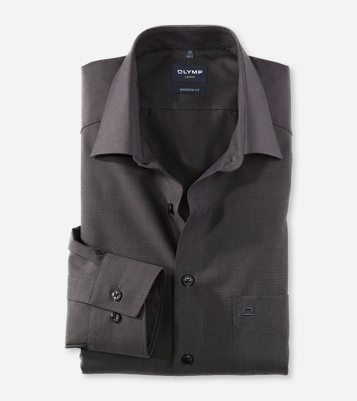 Luxor modern fit-Hemden, anthrazit, 37